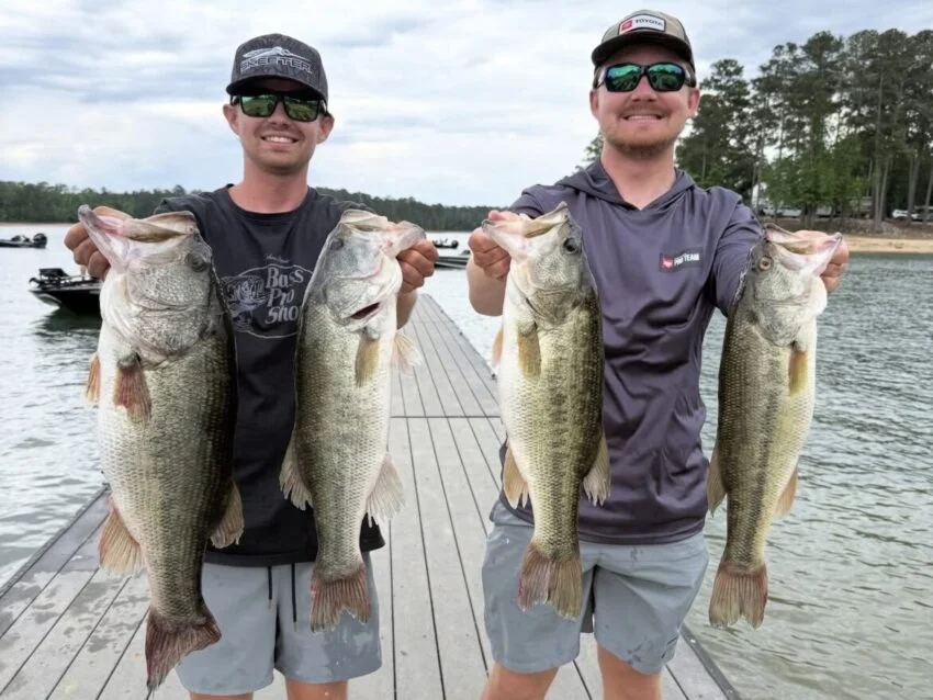 Dylan Akins and Chase Carey with Clarks Hill bass
